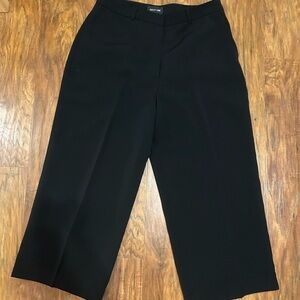 Casual Flowy Black Wide Leg Pants Plus-Size Curvy Businesswear Work